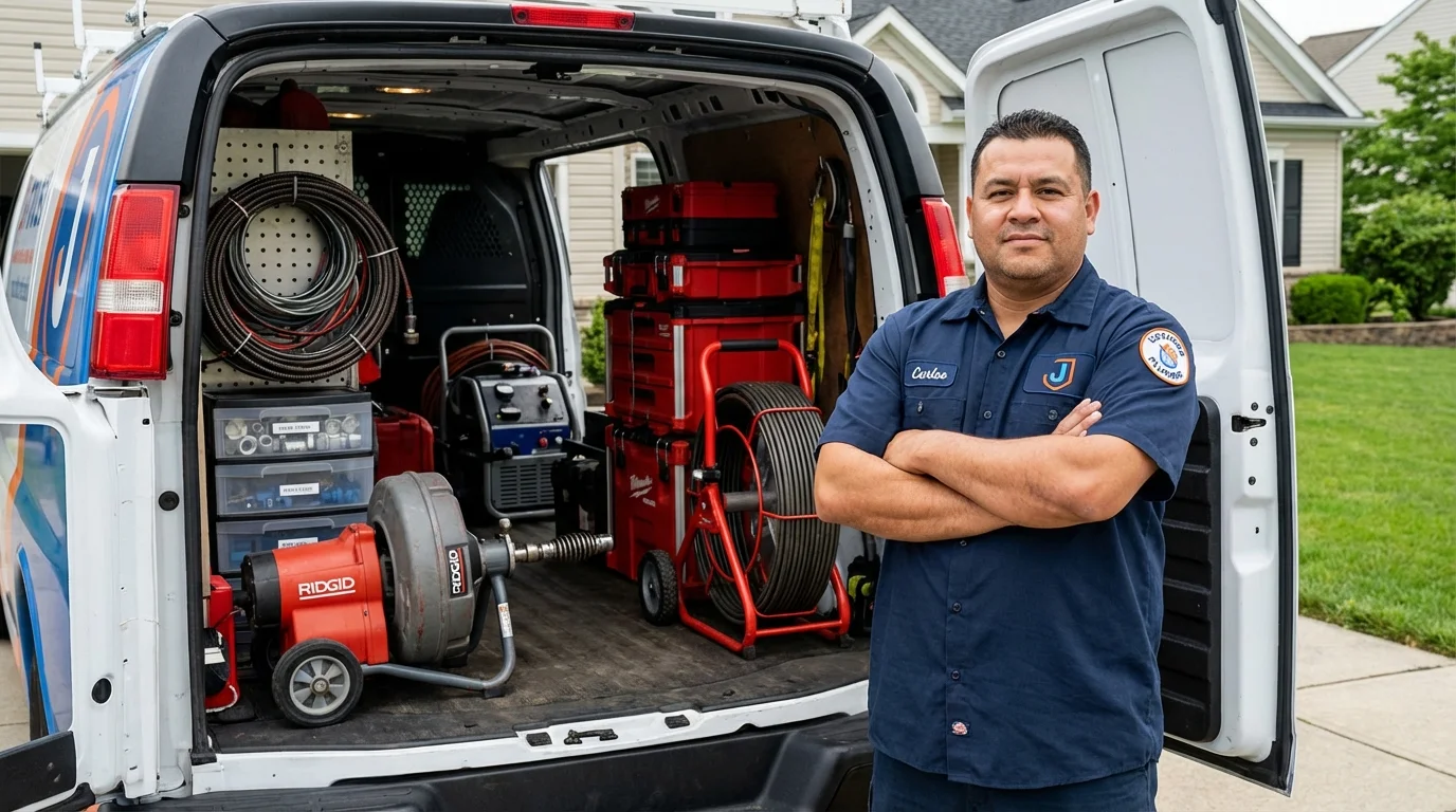 Professional drain cleaning equipment and Johns Plumbing LLC plumber in Montgomery