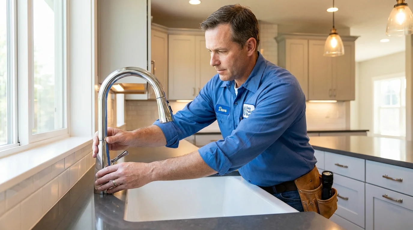 Kitchen faucet installation by Johns Plumbing LLC in Montgomery
